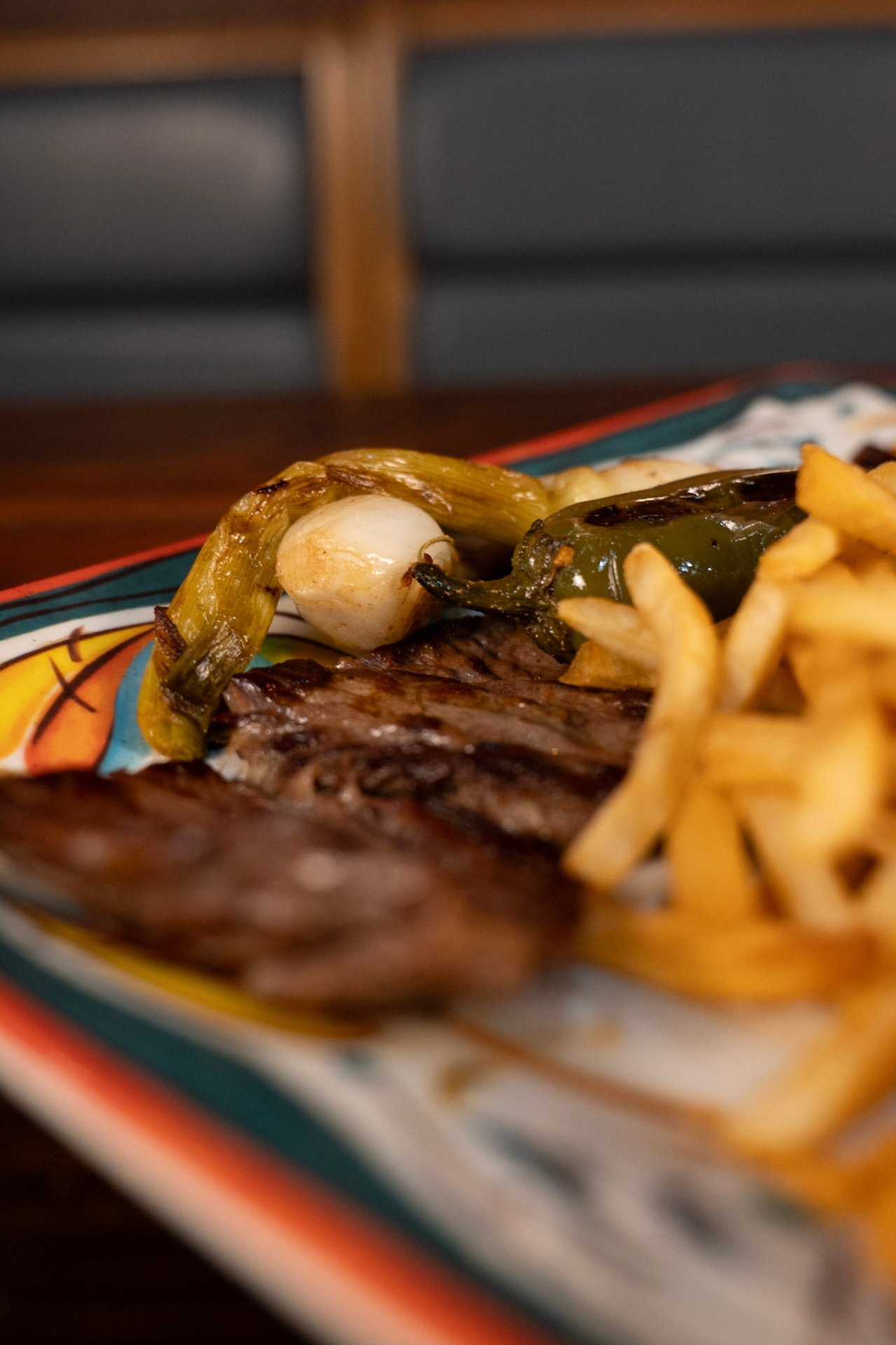Close-up of grilled carne asada