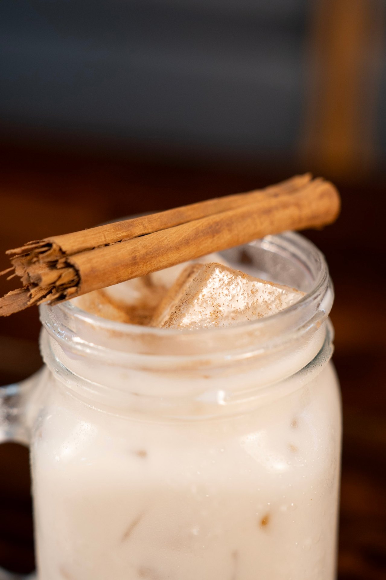 Horchata with cinnamon stick
