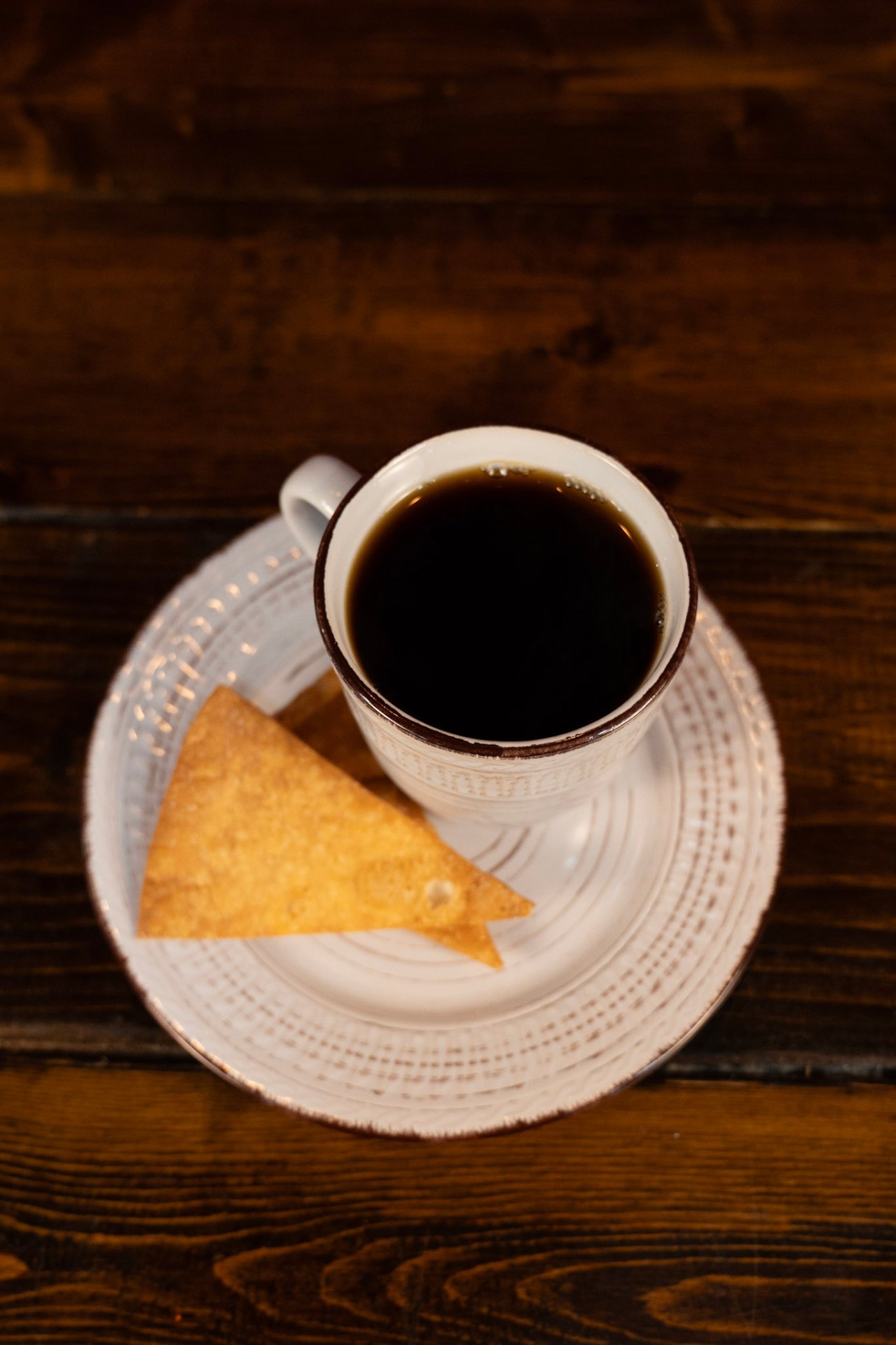 Café de olla with fried tortilla