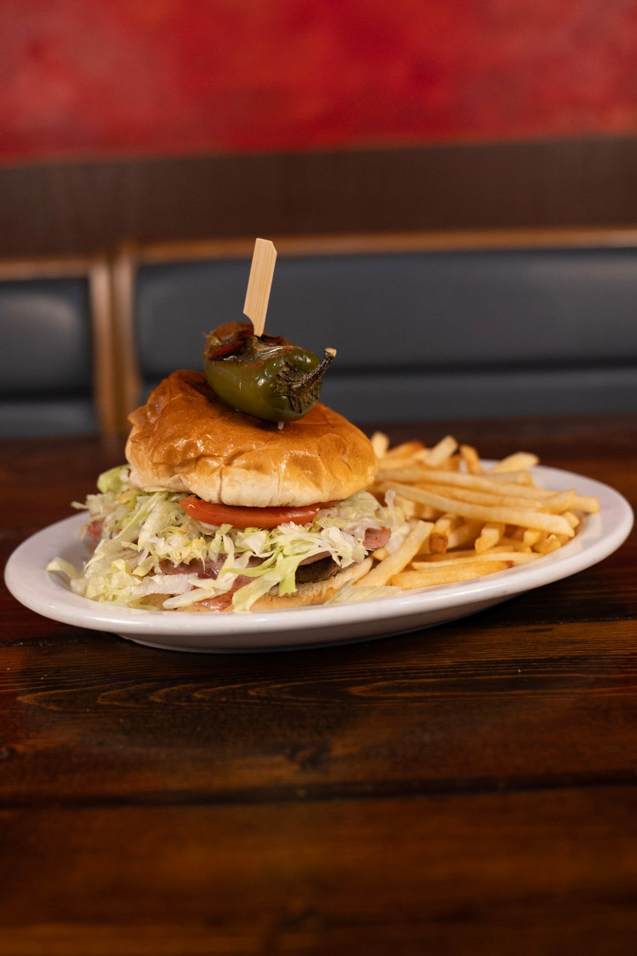 Torta with jalapeño and fries